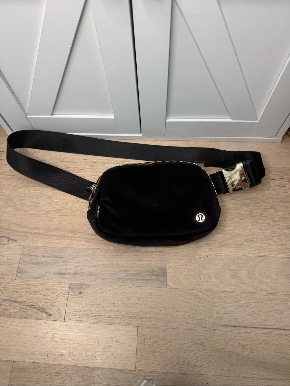lululemon athletica  Everywhere Black Velour/ Velvet Belt Bag